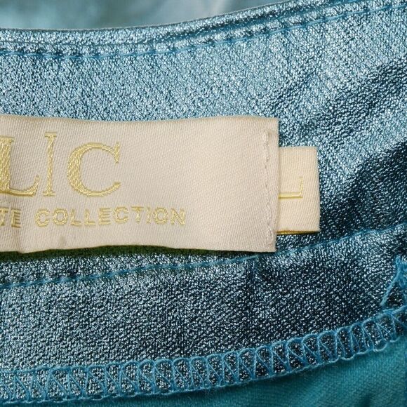 Lizette Collection LC Shorts Juniors L Super High Rise Metallic Blue Measure W28 - Picture 3 of 11